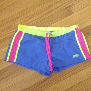 Bright exercise shorts